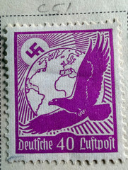Germany lot of 9 Stamps 1934 Scott Cat C46-C54 Consecutive Air Post Mix CXL, MH