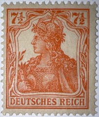 Travelstamps1916 Germany Deutsches Reich Mi. Nr. 99b Germania 7 1/2 Pf , MOGH