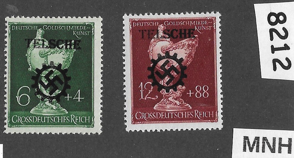 MNH stamp set B286-287 Modern Fantasy Overprints Dresden Goldsmith society #8212