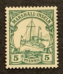 Travelstamps: 1901 GERMANY MARSHALL ISLANDS STAMPS SCOTT #14 Kaiser’s Yacht Mint
