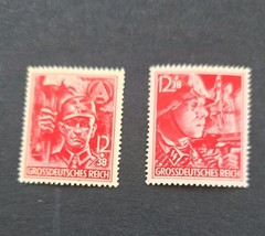 2 Germany WW2 Third Reich Army Storm Trooper & SS stamps 1945