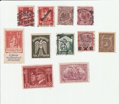 Lot Of 11 Authentic Original German Deutsche Reich Stamps Various Conditions
