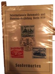 Stamp set B134-136 1939 Berlin Germany Auto show VOLKSWAGEN intro #2152a