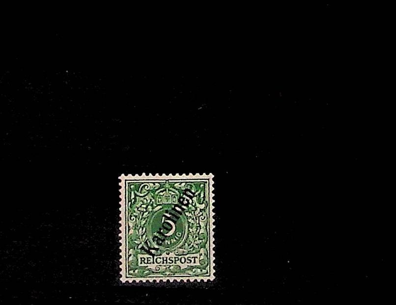 GERMAN COLONIES – CAROLINE ISL. Sc 2 LH ISSUE OF 1900 – OVPRNT ON 5PF – (FJ26)