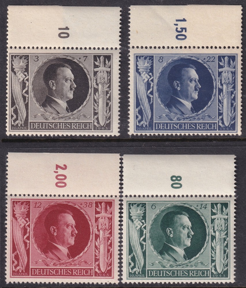 Authentic Stamp Germany Selection 1943 WWII Military Hitler 54th Top MNH