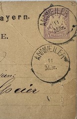 1880 Bavaria Postal Card Annweiler Speyer Scott UX3 Rose Order Pfalz