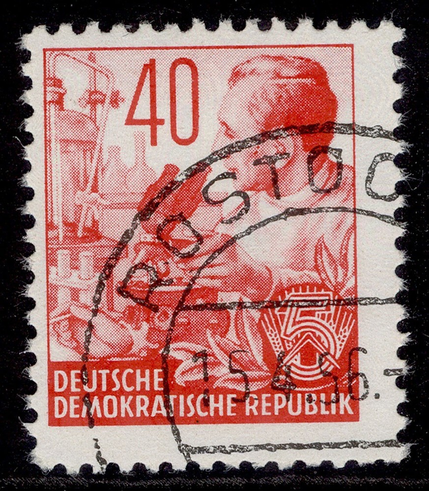 EAST GERMANY DDR SGE133, 1953 40pf rose-red, FINE USED.