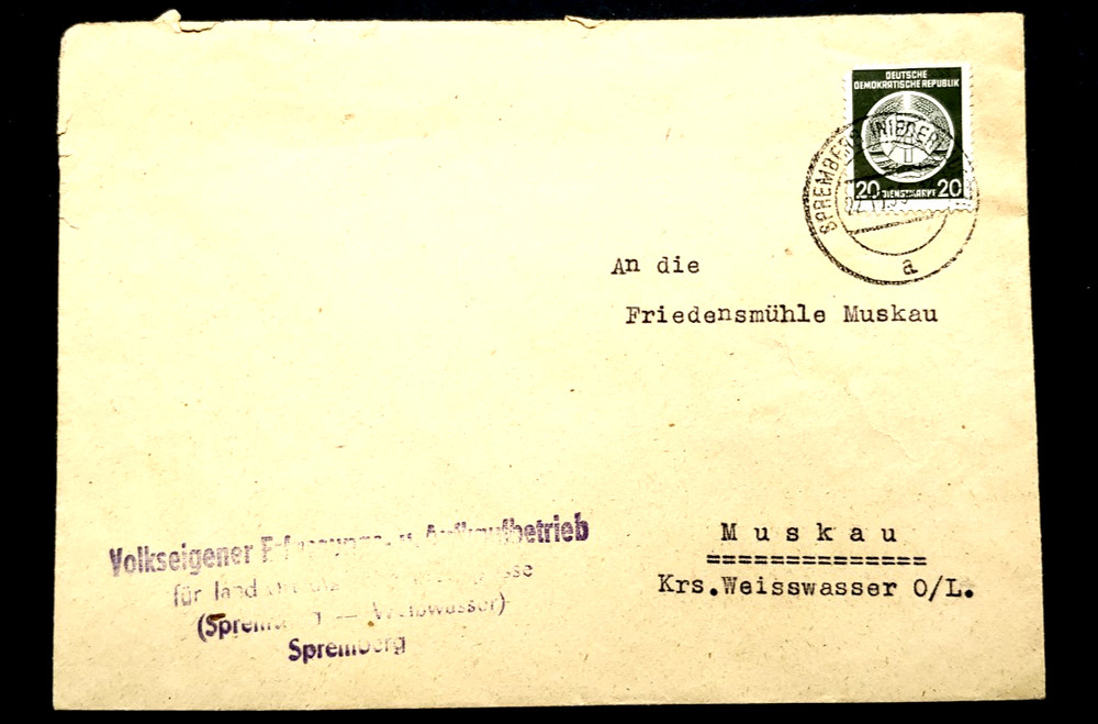 1959 OFFICIAL DIENSTMARKEN COVER DDR GERMANY DEUTSCHLAND K18