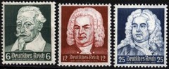 Germany Sc 456 457 458 Grn Brn Blue 6pf 12pf 25pf MNH Original Gum Set