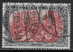 GERMANY SCOTT 78 USED VF – 1902 5m SLT & CARMINE ISSUE