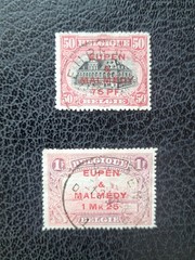 Germany #1N23-24 Used, 1920 Belgian Occ Surcharges, Scott Catalog Value $ 33.50