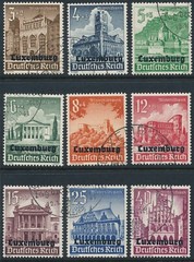 Stamp Germany Luxembourg Mi 33-41 Sc NB1-9 WW2 1941 Reich War Occupation Used