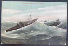 1911 Walsrode Germany Picture Postcard Cover Torpedo Boats In High Seas