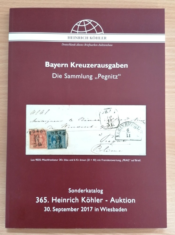 Bavaria Bayern Kreuzerausgaben Die Sammlung „Pegnitz“. Auction catalogue