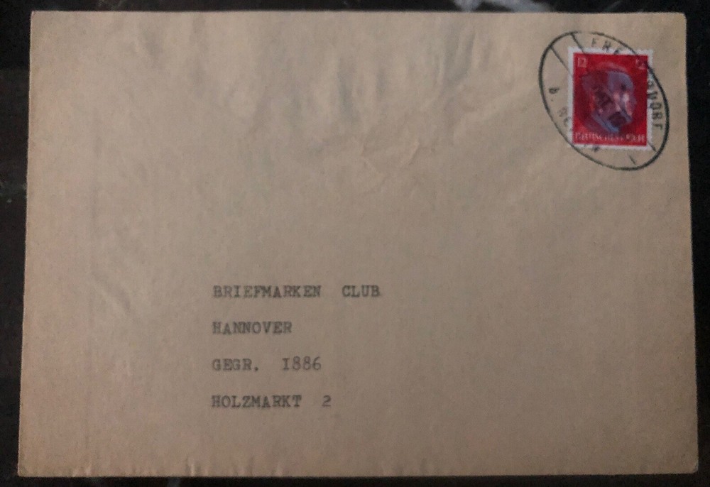 1945 Fredersdorf Germany Cover Post WW2 provisional Overprint To Hannover
