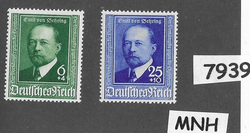 MNH stamp set B186-187 Third Reich Germany 1940 Von Behring Scientist #7939