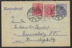 Germany 1920 MK18 blue & red inflation postcard