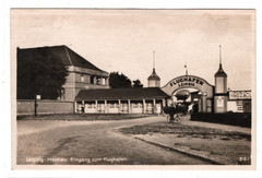 GRAF ZEPPELIN Air Card 1930 BASEL-FLUGPLATZ Cachet LEIPZIG FLUGHAFEN RP PPC KZ15