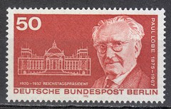 West Berlin 1975 MNH Mi 515 Sc 383 Paul Lobe president of Parliament **