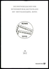 GERMANY FOLDER 2012/38 TAG DER BRIEFMARKE 1. AMTLICHER POSTFLUG LUFTFAHRT
