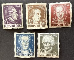 Germany DDR 1949 Goethe Anniversary MNH Stamp Set Deutsche Post Semi Postal