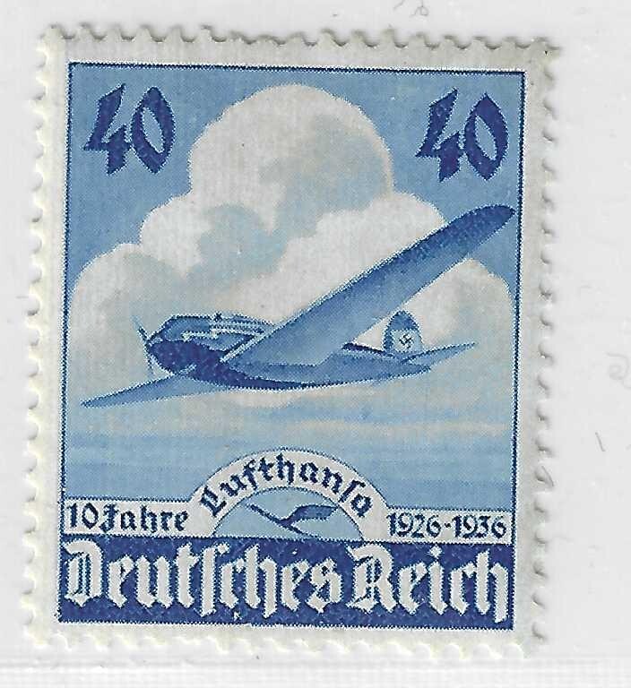 Germany 3rd Reich Mi# 603 10th Anniversary of Lufthansa1936 MH *