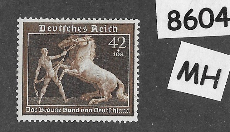 MH stamp B145 1939 Brown derby Horse race Munich Germany Third Reich #8604