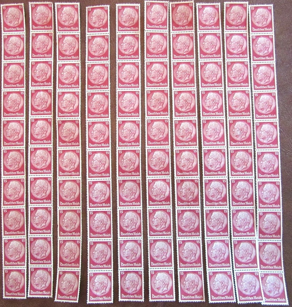 100 Paul von Hindenburg, Weimar Republic, Deutsches Reich German Stamps, 15pf