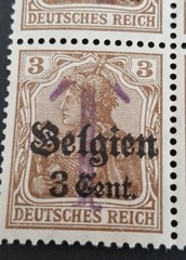 German Empire Germania 3pf scarce Postage Due Overprints on Belgium Occ stamps