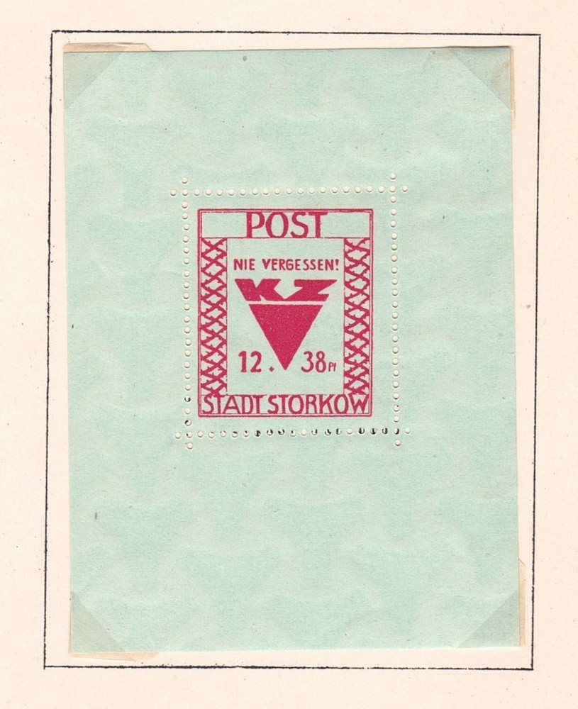 Stadt Storkow – 1946, Souvenir sheet, Victims od Fascism, greenish paper, MNH