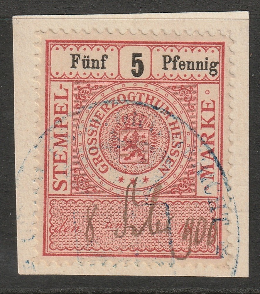 Germany Bremen 1890s 40p Revenue Cut on Piece – S44913