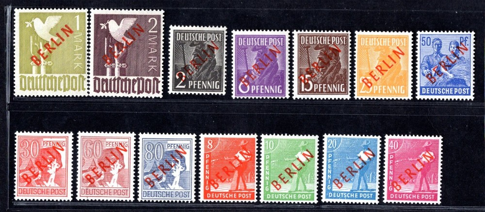 GERMANY BERLIN 1948 SCOTT #9N21–9N34 MINT LIGHTLY HINGED VF–XF