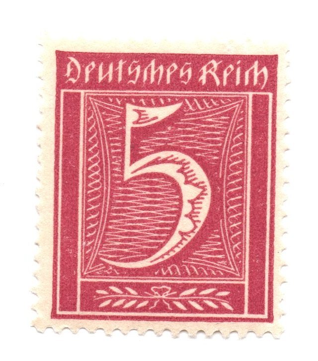 Germany 1921 SC 137 MNH 5pfg Purple Red Numeral Stamp (a1)