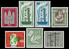 Germany Scott 747, 748-749, 750, 751, 752, 753 (1956) Mint LH-NH VF C