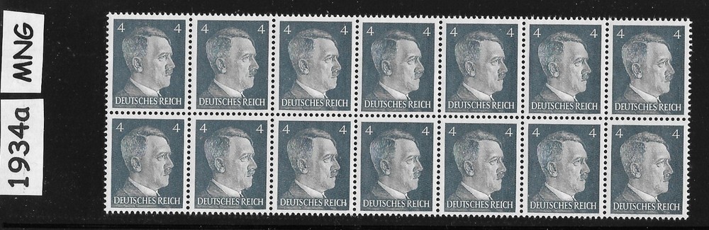 MNG stamp block / Adolf Hitler / PF04 Sc 508 Third Reich Germany / 1941 #1934a