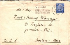 GERMANY 1940 WWII POSTAL HISTORY CENSORED COVER ADDR USA & POSTMARK BERLIN