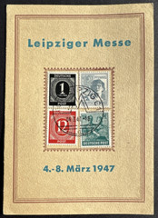 Germany 1947 Postcard Leipzig Trade Fair Sc# 530, 538, 561, 563