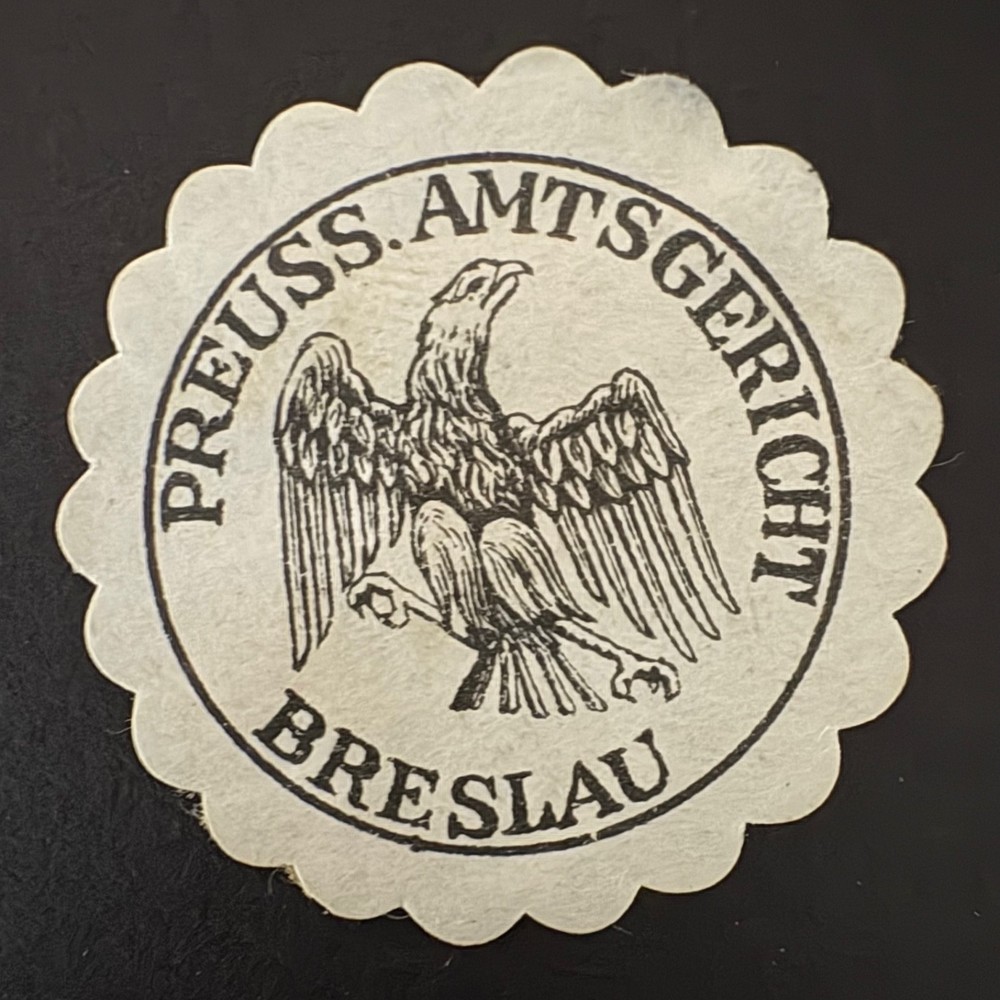 Germany Official Letter Seal, Prussian District Court in Breslau (Siegelmarke)