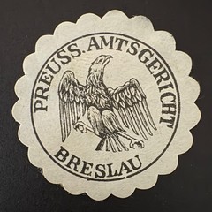 Germany Official Letter Seal, Prussian District Court in Breslau (Siegelmarke)
