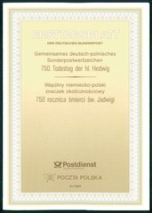 GERMANY & POLAND FDS ETB 1993/41 SAINT HEDWIG FIRST DAY SHEET ‚