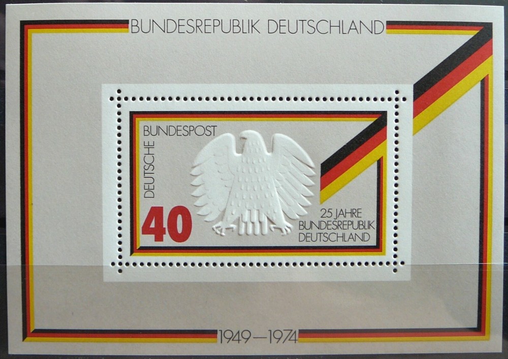 Germany S.Sheet – Flag and Coat of Arms _1974 – MNH.