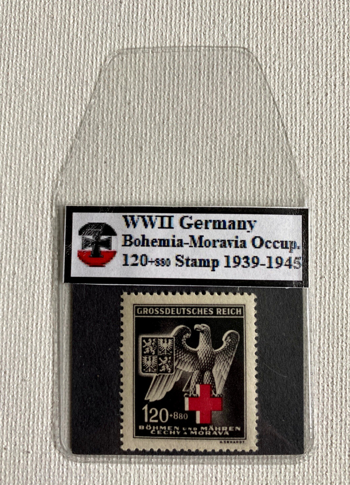 WWII Germany 120+880 Black Eagle Stamp – Bohemia & Moravia – MNH – Rare