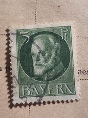 1914 USED Bavaria GERMANY 5 Pfg. STAMP King Ludwig III. BAYERN German – #5719
