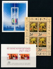 GERMANY DDR MINT/USED INCL 7 S/S MNH, #B15-16 SET MH (CV $14.50 ALONE) & MORE