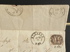 1870 Prussia DOUBLE USED Official Wrapper STETTIN NAUGARD NOWOGARD North German