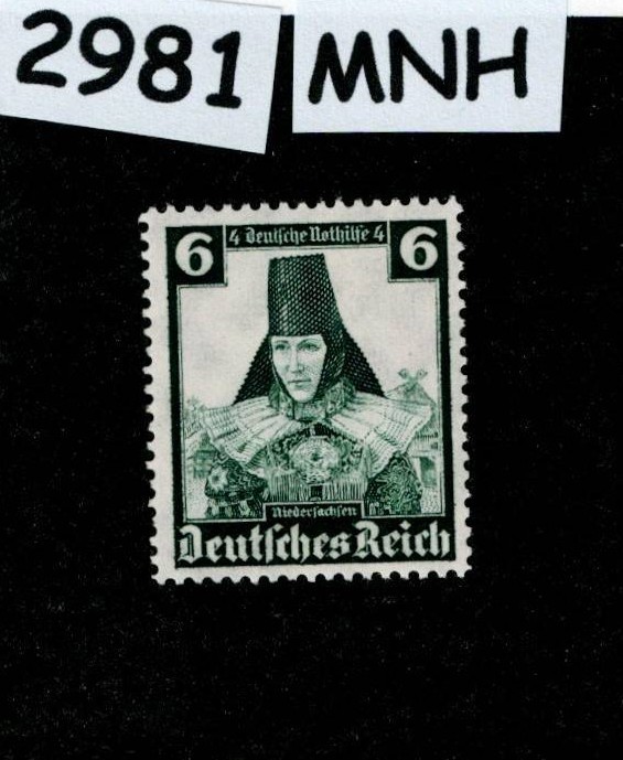 MNH stamp 1935 Sc B72 Native Costumes Lower Saxony Third Reich Germany #2981