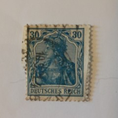 25 Deutsches Reich Germany Used Stamp Lot Handstamped Various Denominations