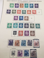 Germany Lot – 127 Stamps 1946-56 on Cut Album Pages – DDR, USSR, British US Zone