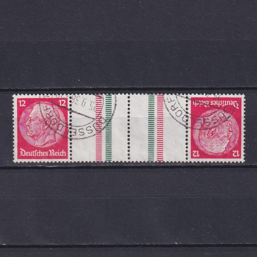 GERMANY 1934, Mi# KZ23.1, CV €25, Hindenburg, Gutter pair from booklet, Used