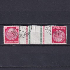 GERMANY 1934, Mi# KZ23.1, CV €25, Hindenburg, Gutter pair from booklet, Used
